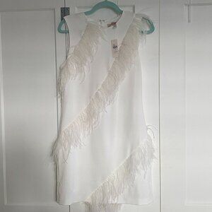 Hutch Pandy Feather Dress in Size Medium Ivory NWT